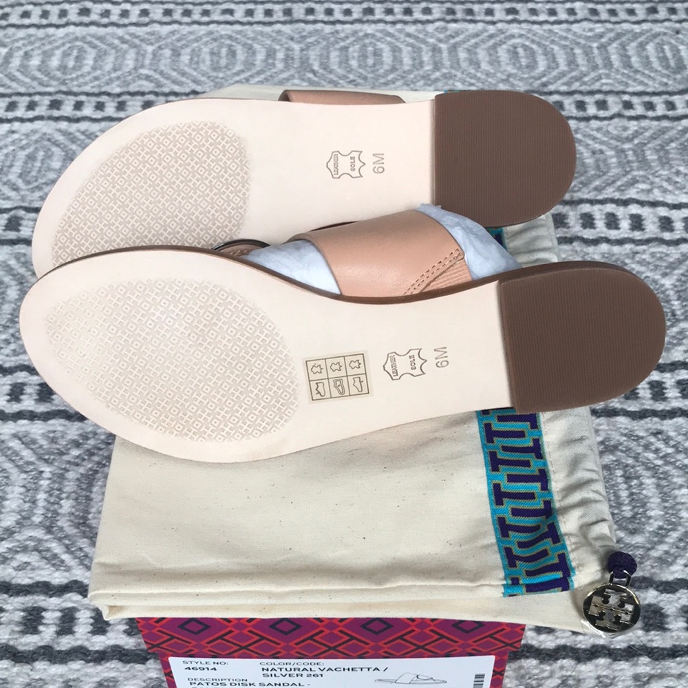 🎉 HP 1/3 🥂 Tory Burch Natural Patos Sandals - Picture 4 of 8